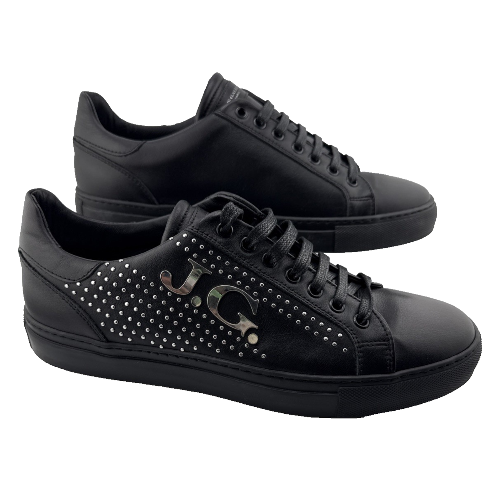 John Galliano Men's Alden Black Leather Sneakers Us 7-7.5 Eu 40.5 $435 Nwob